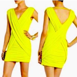 BCBGMaxAzria Neon Yellow Alondra Dress